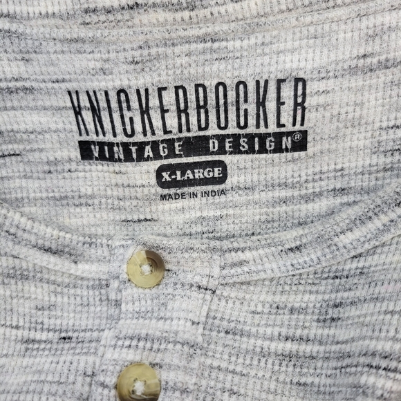 Knickerbocker Vintage Design Mens XL Shirt Henley FLAWED - Picture 2 of 9